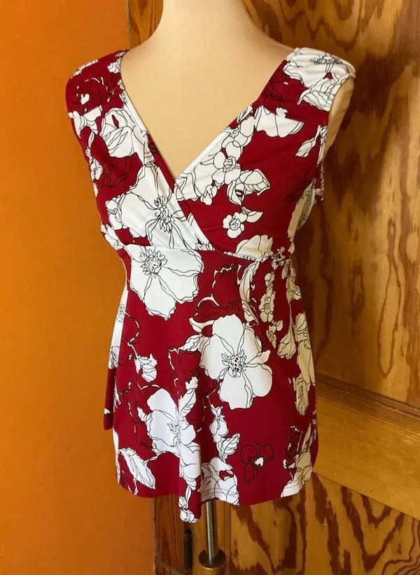 Vtg 90s floral sexy plunging top - Image 9