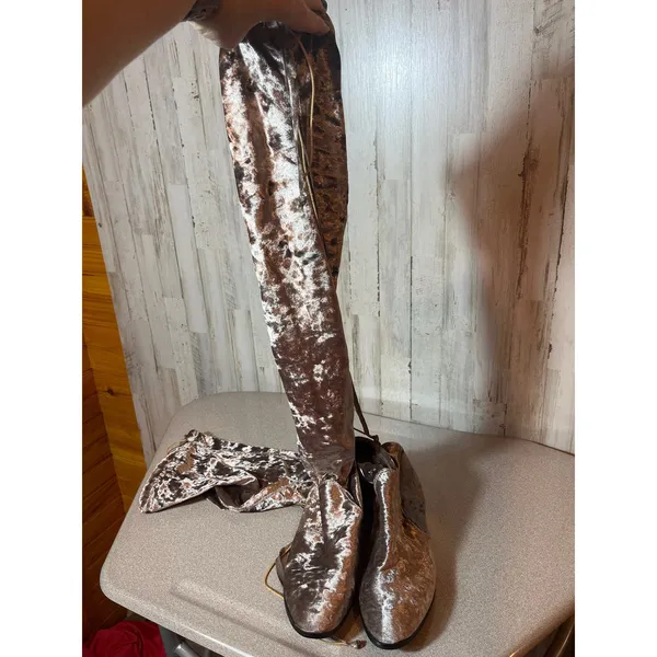 Bamboo Over the‎ knee velvet boots Tamaris pink size 7 1/2 - Image 5