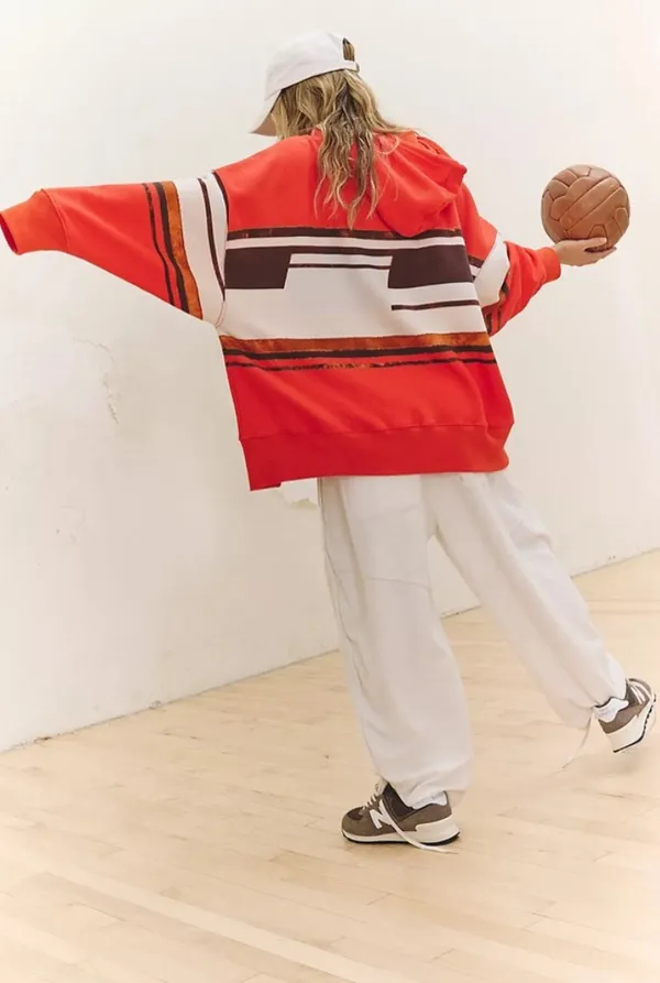 NWT Free People Movement Sprint To The Finish Logo Hoodie In Pomegranate Size:Xs $128 MSRP No refunds or cancelllations - Image 2