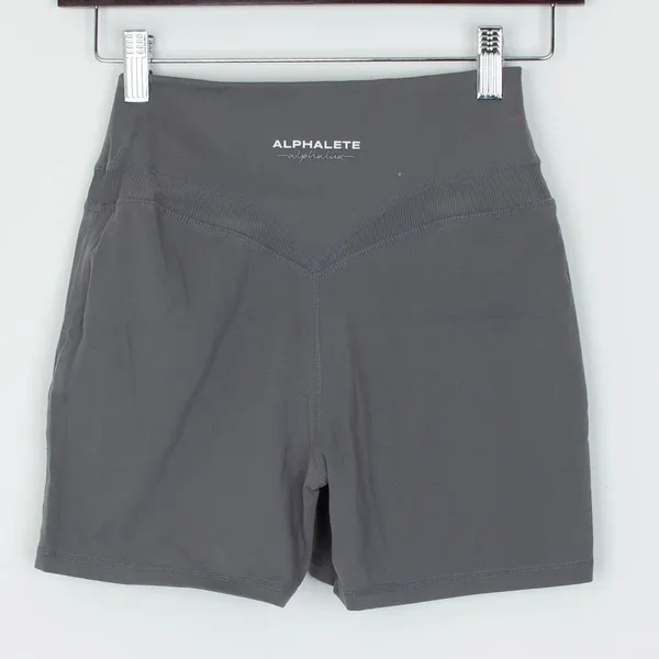 Alphalete Alphaluxe High Waisted Biker Shorts Gray‎ Womens Size XS Athletic Gym - Image 3
