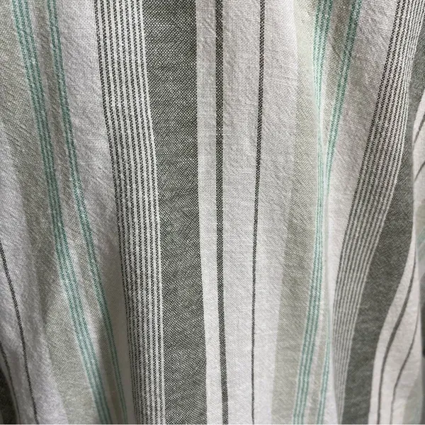 a.n.a Gray and Light Green Striped Linen V-Neck Pullover Blouse Women’s Size XS - Image 9