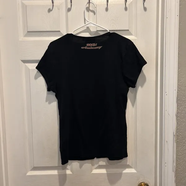 Harley-Davidson 105th Anniversary Black Studded Graphic T-Shirt Womens‎ XL USA - Image 5