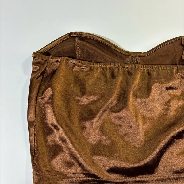Brown Satin Bustier Top Size L - Image 4