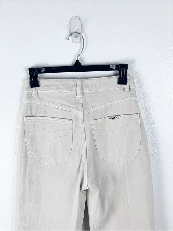 ROLLA’S Cream Sailor High Rise Wide Leg Denim Jeans Size 26 Neutral Preppy Boho - Image 9