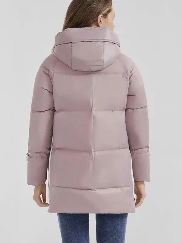 Orolay Women’s Size M Thickened Down Hooded Jacket. Mauve. Front zipper. NWT - Image 7