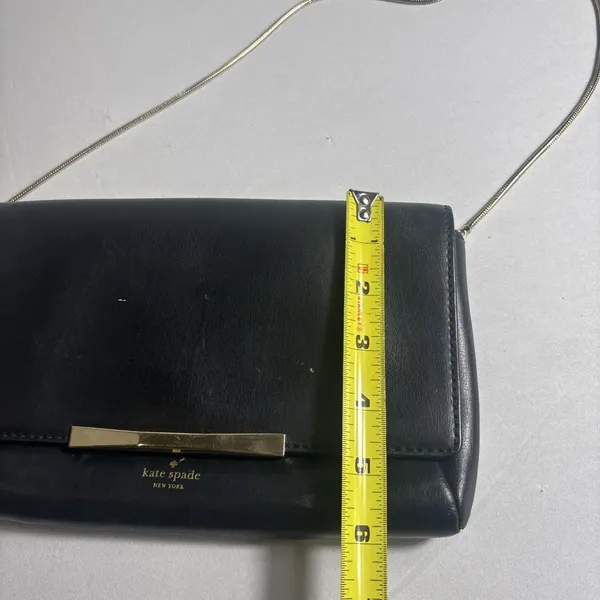 Kate Spade Black Leather Hanley Camden Way Shoulder Bag Gold Strap Purse‎ READ - Image 7