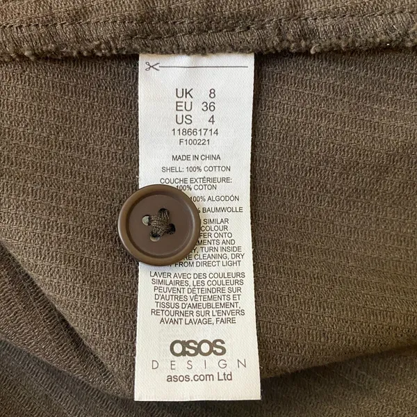 VTG Style Asos Corduroy Cotton Front Button Clueless Layer Shacket 4 (no belt) - Image 11
