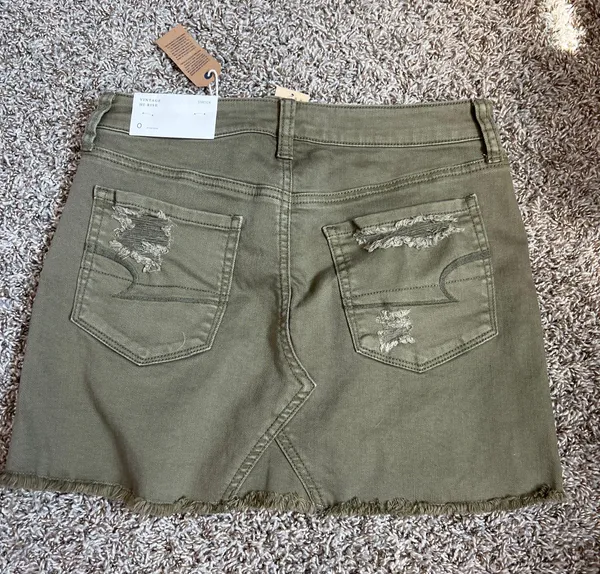 American Eagle Army Green Jean Skirt - Image 3