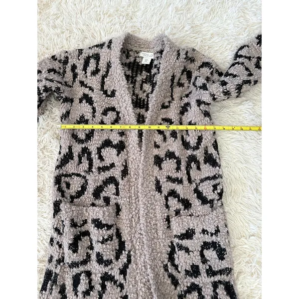 Rachel Zoe Leopard Print‎ Cozy Long Cardigan Sweater Womens Medium Open Front - Image 5