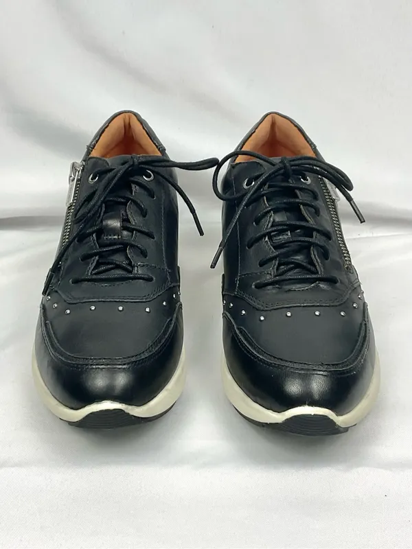 Pikolinos Sella Black Comfort Sneaker Leather Side Zip Studded Shoes EU Sz 39 - Image 2