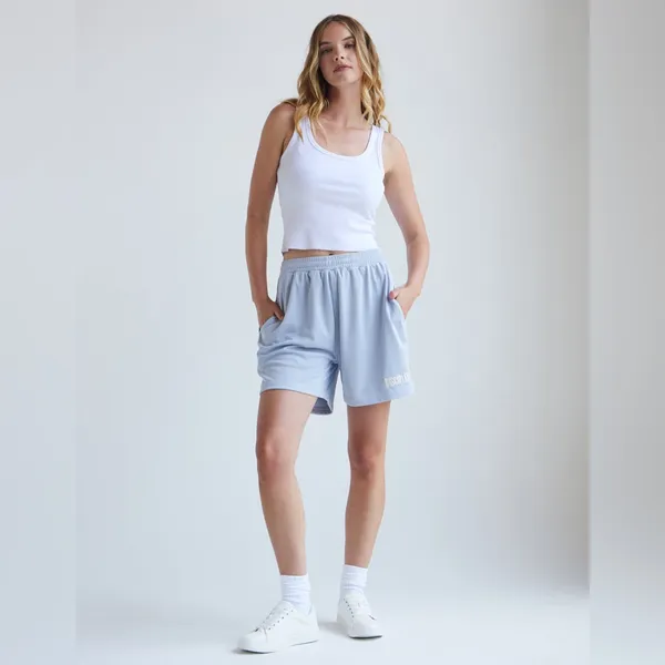 Elevated Faith Light Blue Women's Mesh Shorts - Image 2