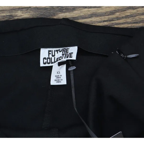NWT Future Collective Womens High Rise Wide Leg Knit Pants 91914009 Black XS - Image 7