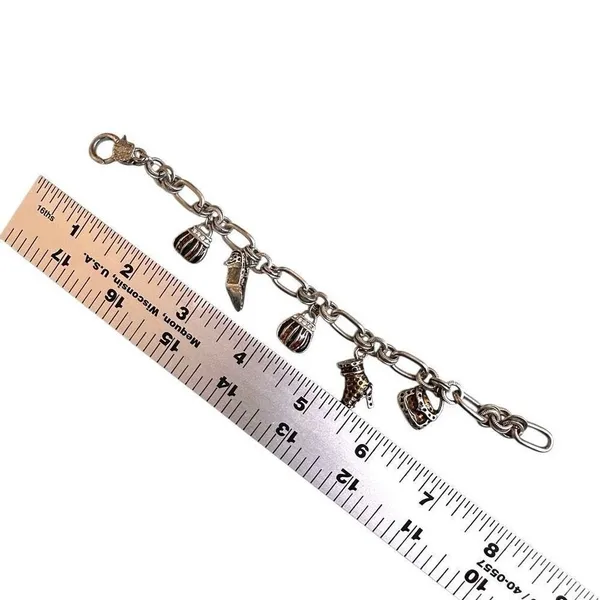 Silver tone Cookie Lee Fashionista High Heel Shoes Purses Charm Bracelet - Image 6
