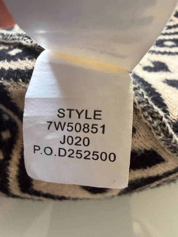 Lucky Brand tan and black long sleeve open cardigan sweater women's size M - Image 8