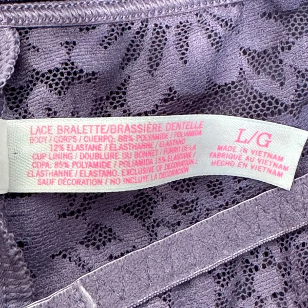 Victoria’s Secret PINK Large Lace Bralette Lace-Up Convertible Adjustable Purple - Image 5