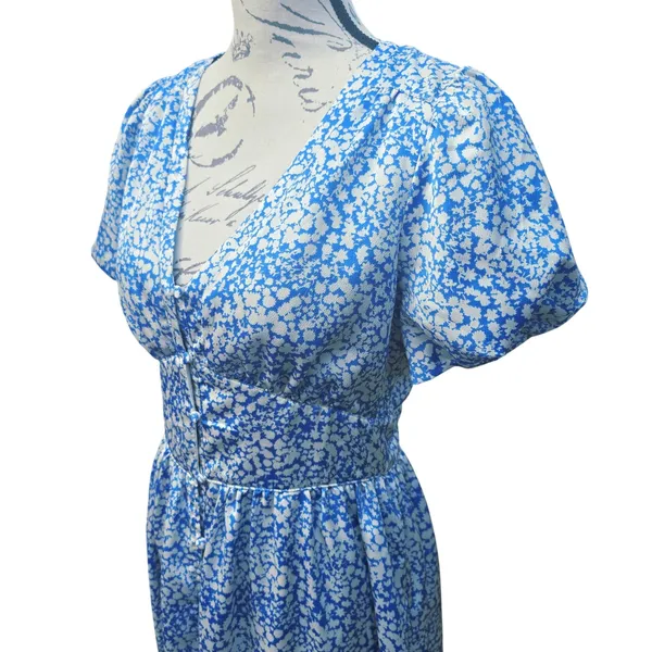 Abound Women's‎ Blue Floral Print Short Sleeve Midi Dress Summer Size Small - Image 4