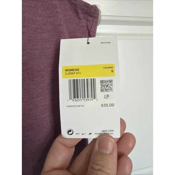 Nike Yoga‎ Womens Open Back Training Tank Top Plum Dust CJ3687-671 Small NWT - Image 4