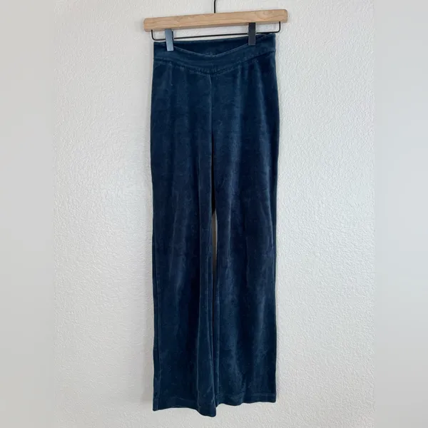 Peachy Den Celeste Velour Navy Twin Set XS $230 Cardigan + Trouser Pants - Image 13
