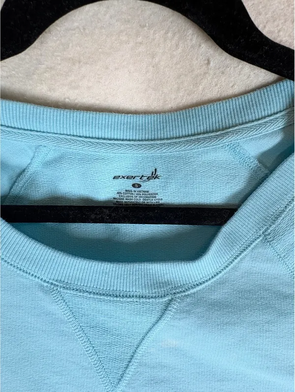 Exertek Women’s Small Light Blue Crewneck Sweatshirt Pullover Raglan Casual - Image 4