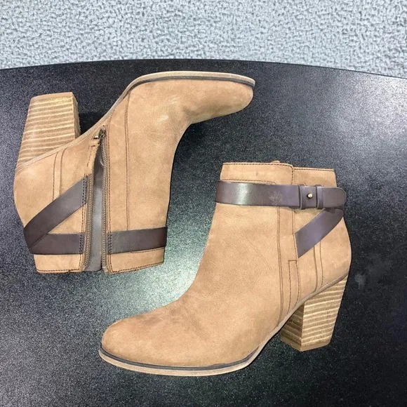 Franco Sarto Ankle Boots‎ Women 8.5 Chunky Leather Ankle Academia Chic Bootie - Image 4