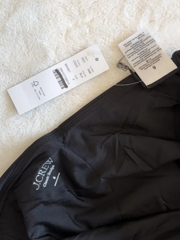 NWT J.Crew Black Kay One-Piece in Classic Sculpt - Size: 6 - Image 3