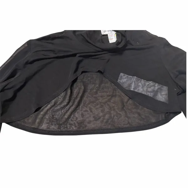 Joseph Ribkoff Black Sheer Cropped Long Sleeve Top | Size 8 - Image 2