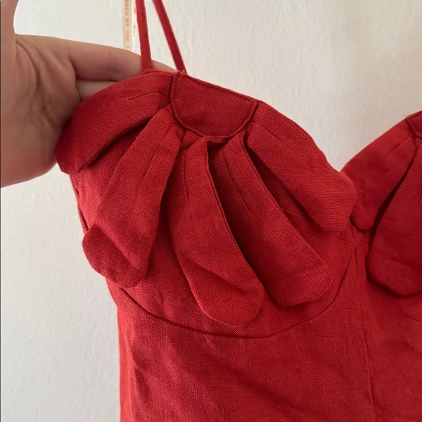 FARM RIO Red Petals Bodice Euroflax™ Premium Linen Jumpsuit, Size Medium , $260 - Image 11