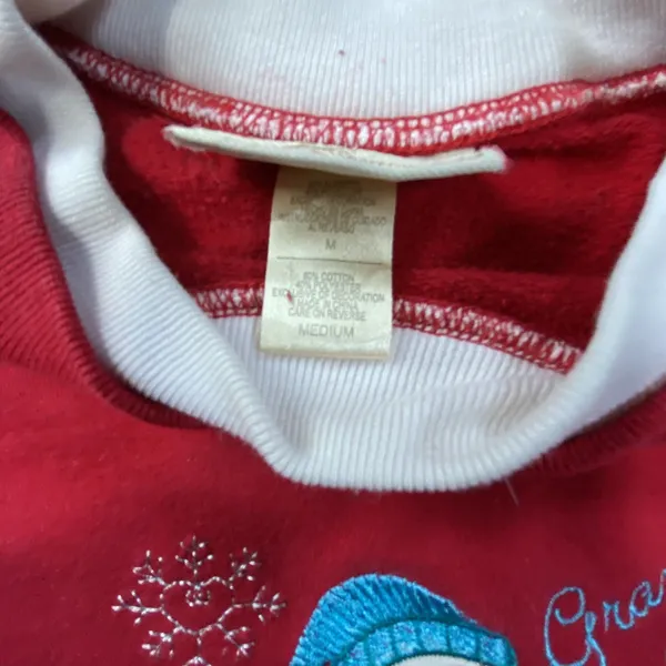Grandmas Are Snow Full Of Love Red Sweatshirt Snowman Embroidered Womens Size M - Image 5