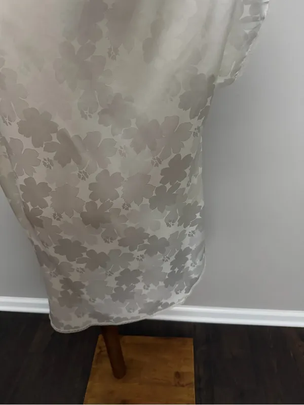 Vintage Lily Of France Nightgown Nighty Dress Satin Floral Lace Ivory Cream - Image 11
