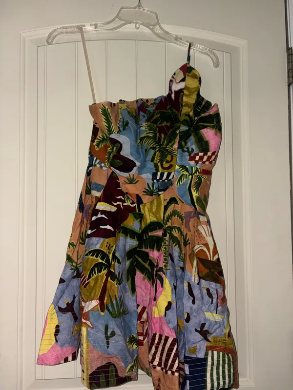 Farm Rio Multicolor Tropical Painting Mini Dress - Image 2