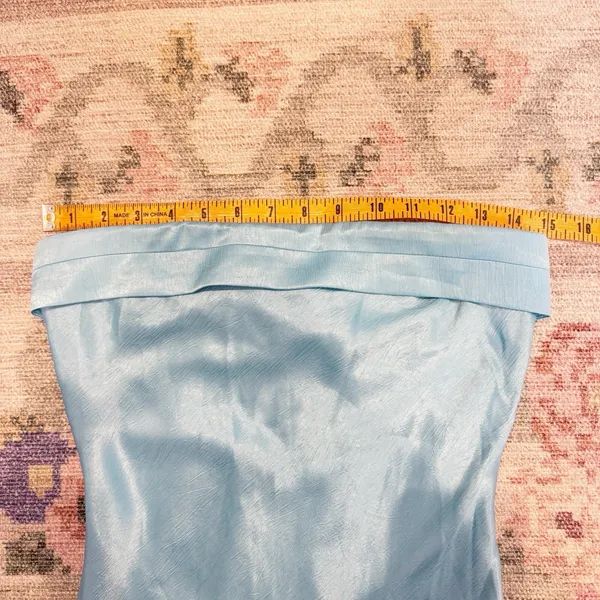 Runaway The Label Satin Maxi Slip Dress XS Aqua Blue Cocktail Event HOCO Prom - Image 6