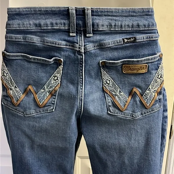 Wrangler Dark Wash Faded Bootcut 5-Pocket Jean w/ W Design on Back Pockets 13 - Image 7