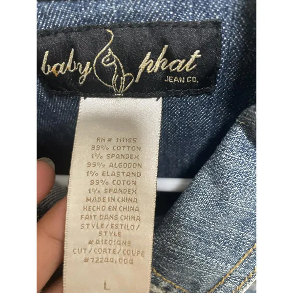 VTG BABY PHAT 00s Y2K McBling Streetwear Denim Jacket SZ L - Image 2