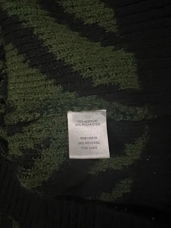 Cloud Chaser Green and Black Knit Pullover Sweater - Image 4