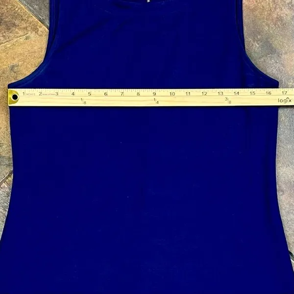 Tommy Bahama Blue Sleeveless Sheath Dress Medium - Image 5