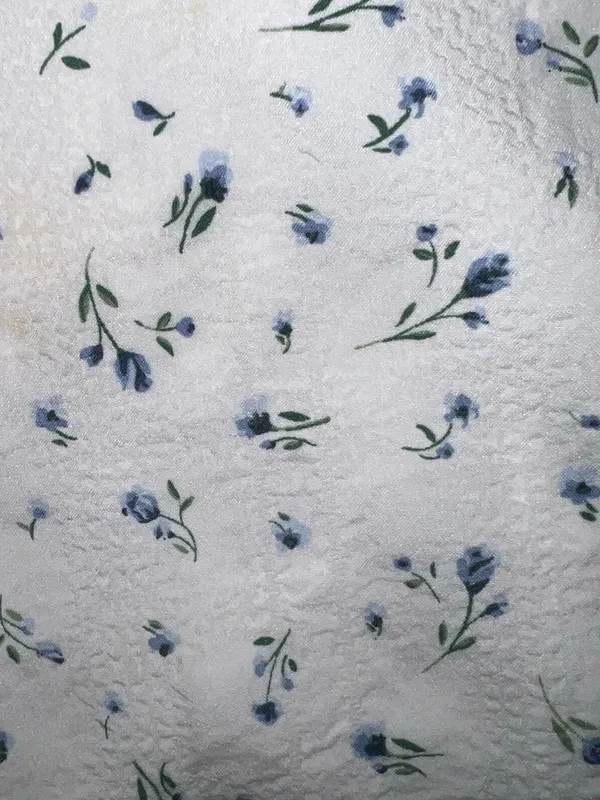 H&M White Mini Dress with Blue Floral Print - Image 6