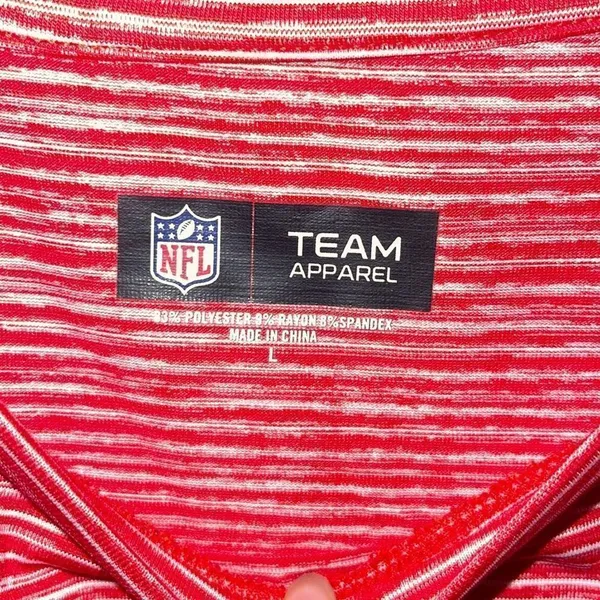 NFL Team‎ Apparel Womens New England Patriots Space Dye T-Shirt Red Size Large - Image 5
