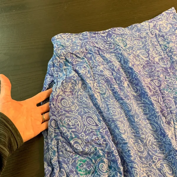 Very‎ Vineyard Skirt Blue Paisley Print Midi Elastic Waist Rayon Size L Martha's - Image 6