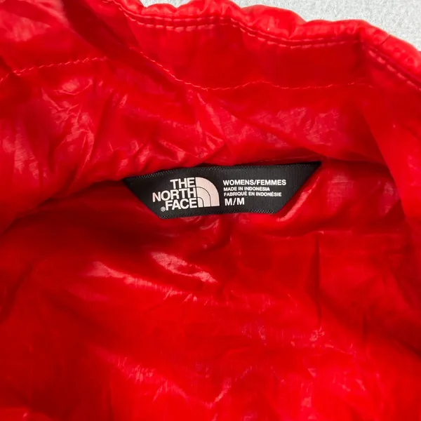 The North Face Thermoball Puffer Jacket Womens Medium Red Full Zip Quilted - Image 4