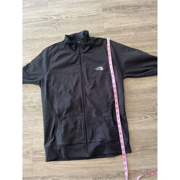 The North Face Full Zip Track Jacket Womens S/M Black Mock Neck Stretch Logo - Image 10