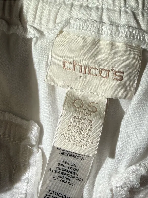 Chico’s White Linen Blend Cargo Utility Pants Size 0.5 / Approx. US 6 - Image 7