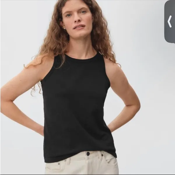 NWT Everlane the organic cotton cutaway tank top‎ small - Image 2