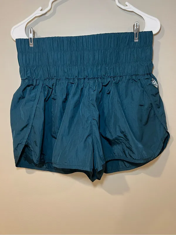 Free People The Way Home Run Shorts in Teal - Image 2