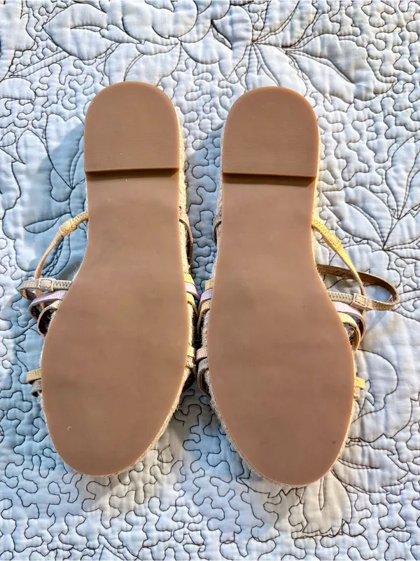 MADEWELL Kathryn Colorful Strappy Leather Espadrille Slide Sandals Pastel~7.5💛 - Image 7