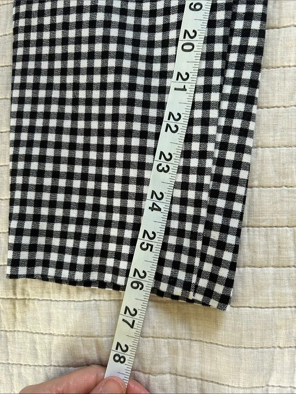 Old Navy, pixie straight ankle, black white gingham cotton pants 8 - Image 8