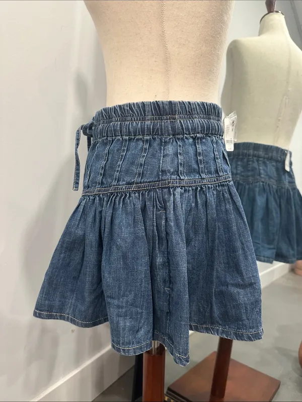We The Free Women's Free People Relaxed Blue Denim Skirt - Image 3