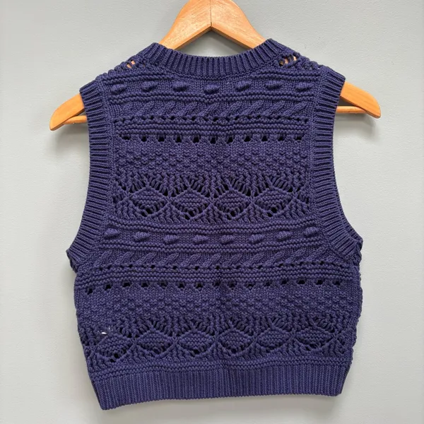 Madewell Open Stitch Sweater Vest in Navy S - Image 9
