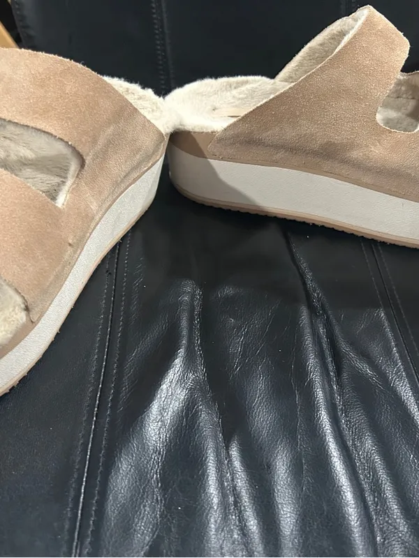 Reef Women's Plush Suede Double-Strap Slide Sandals - Beige - Image 8