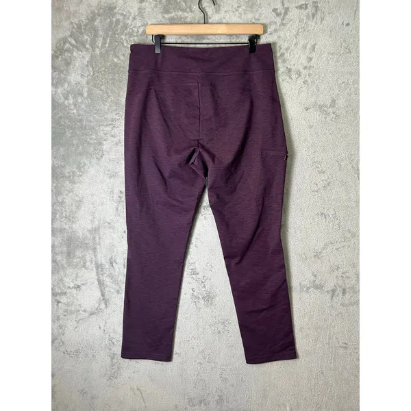 Duluth Trading NoGA‎ Cotton Leggings L X 31 Purple Pull On Stretch Casual Pants - Image 3
