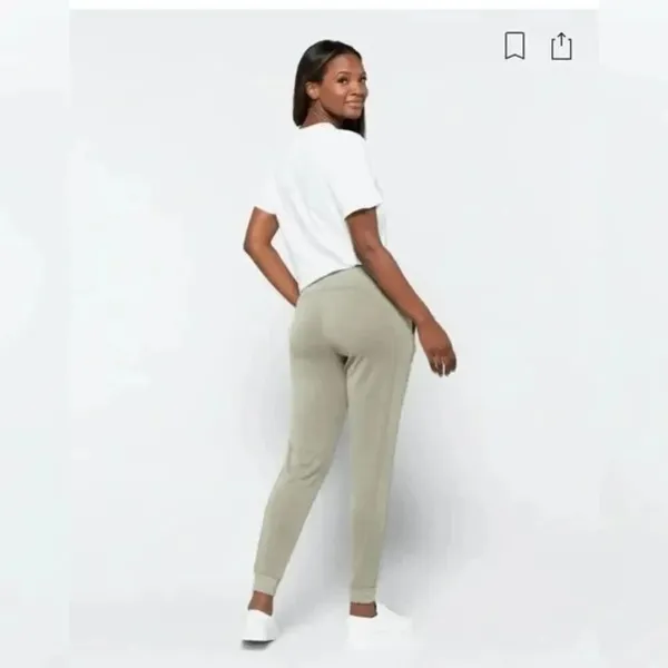 Free People Movement Back Into It Tapered Modal Olive Green Pants M - Image 12